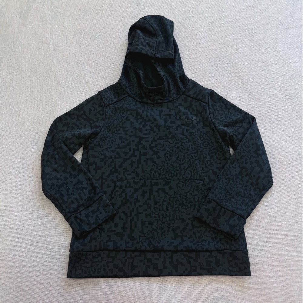Under Armour Hoodie Youth S Black Digital Camo Fleece Pullover Sweatshirt